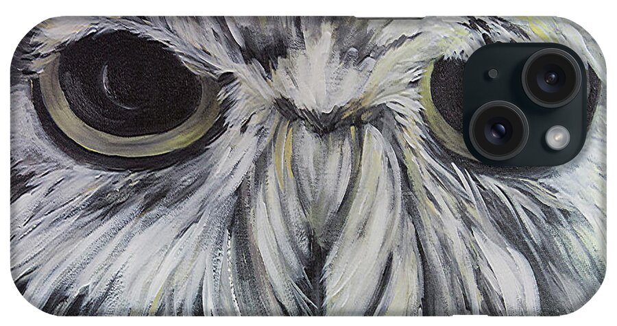Owl iPhone Case featuring the painting Hoot by Sally Quillin