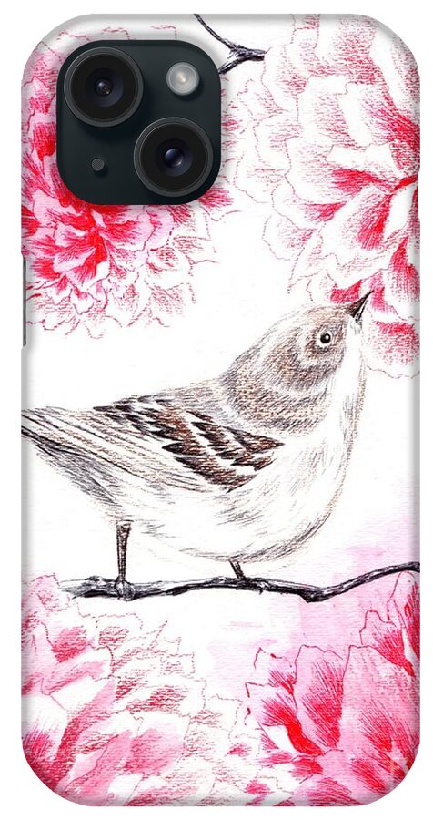 Bird iPhone Case featuring the drawing Hop to It by Alice Chen