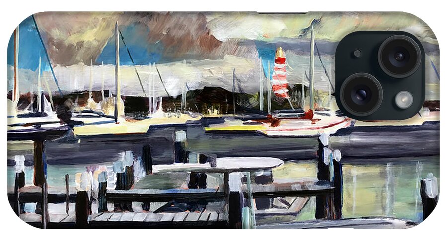 Hope Town iPhone Case featuring the painting Hope Town Harbour by Josef Kelly