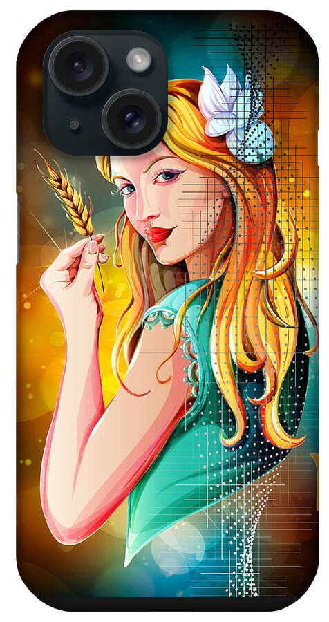 Zodiac iPhone Case featuring the digital art Horoscope Signs-Virgo by Peter Awax