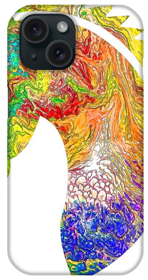 Horse Colorful Silhouette iPhone Case featuring the digital art Horse Colorful Silhouette by OLena Art by Lena Owens - Vibrant DESIGN