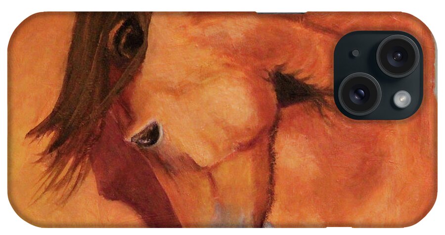 Wild Horse iPhone Case featuring the painting Horse Curves by Janet Greer Sammons