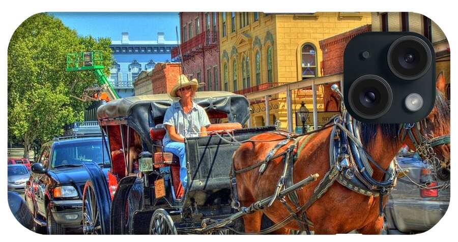 Hdr iPhone Case featuring the photograph Horse Drawn Carriage Ride by Randy Wehner
