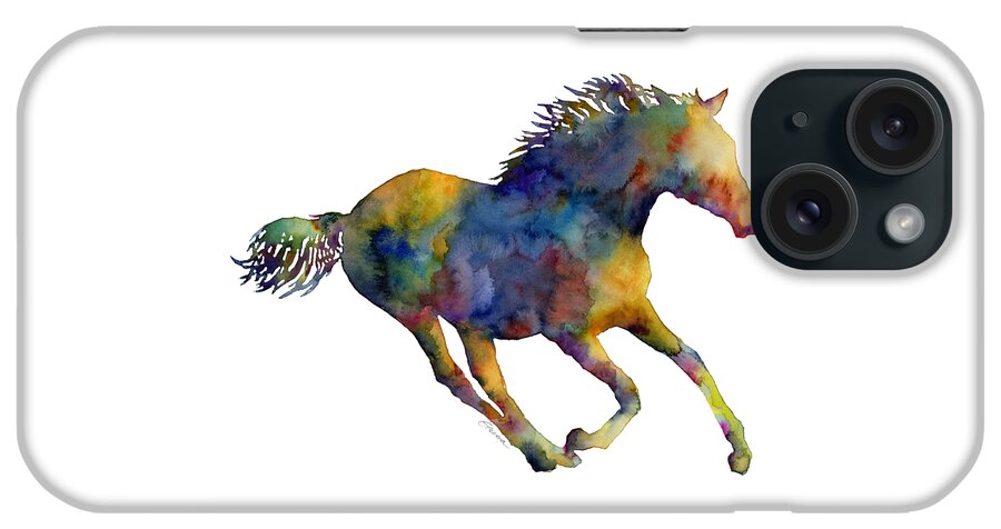 Horse iPhone Case featuring the painting Horse Running by Hailey E Herrera