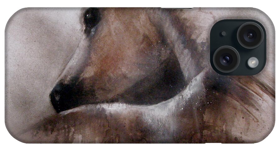 Canvas Prints iPhone Case featuring the painting Horse shy by Jackie Flaten