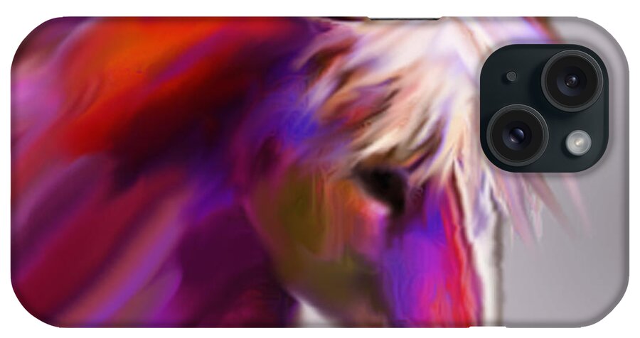 #fineartamerica iPhone Case featuring the painting Horse True Colors by Jackie Flaten