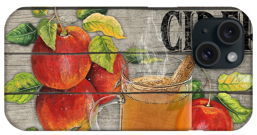 Wood iPhone Case featuring the painting Hot Apple Cider-JP3601 by Jean Plout