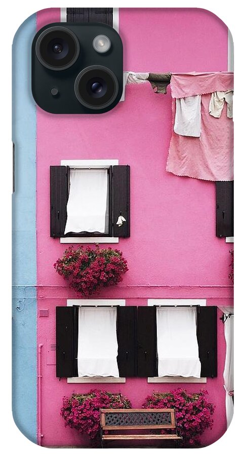 Pink iPhone Case featuring the photograph Houses of Burano 7 by Happy Home Artistry