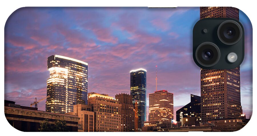 Houston iPhone Case featuring the photograph Houston at Night by Ray Devlin