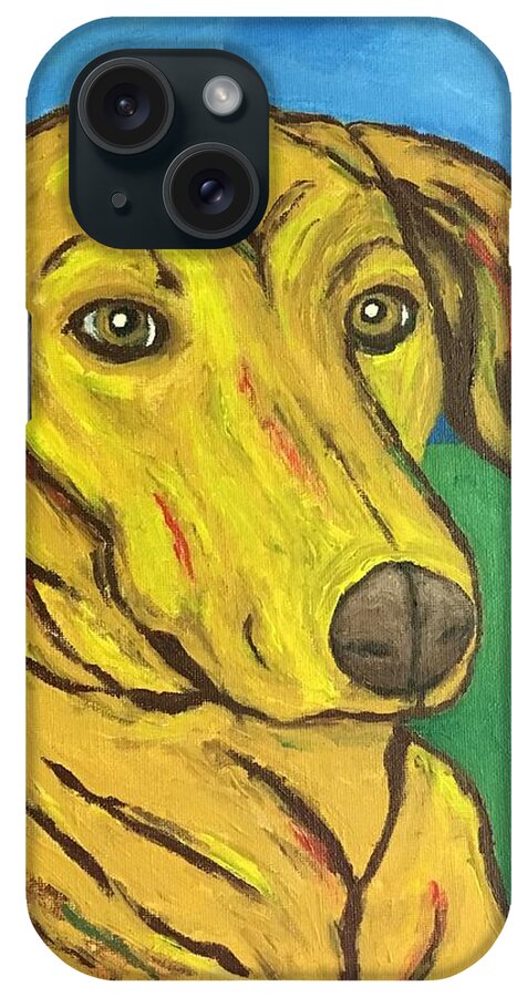 Dog iPhone Case featuring the painting Howard by Victoria Lakes