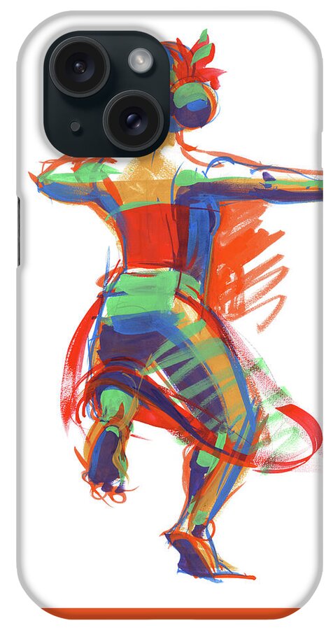 Dancer iPhone Case featuring the painting Hula Wahine Ikaika by Judith Kunzle