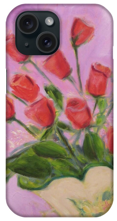 Art iPhone Case featuring the painting Hull Roses by Karen Francis