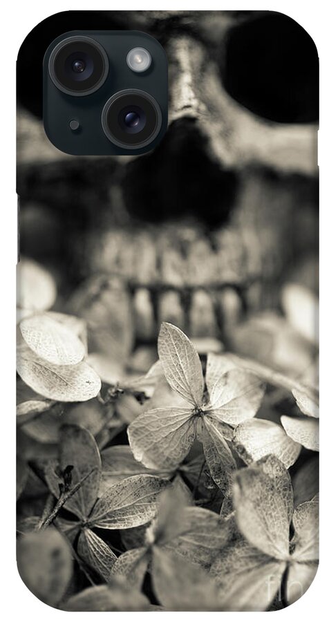 Still Life iPhone Case featuring the photograph Human skull among flowers by Edward Fielding