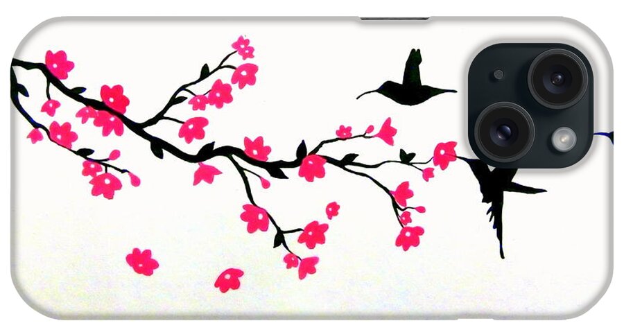 Tree iPhone Case featuring the painting Humming Birds by Silpa Saseendran