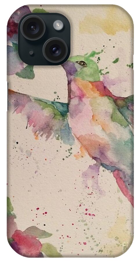 Hummingbird iPhone Case featuring the painting Hummingbird by Denise Tomasura