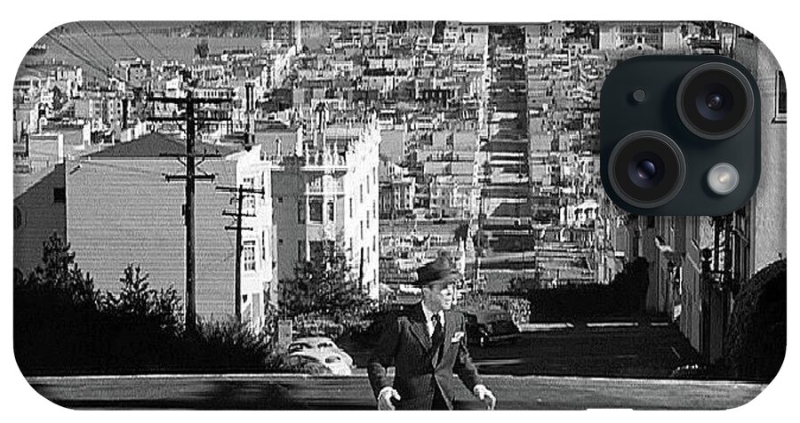 Humphrey Bogart Film Noir Dark Passage Telegraph Hill And Coit Tower San Francisco 1947 iPhone Case featuring the photograph Humphrey Bogart film noir Dark Passage Telegraph Hill and Coit Tower San Francisco 1947 by David Lee Guss