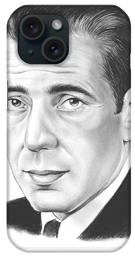 Humphrey Bogart iPhone Case featuring the drawing Humphrey Bogart by Greg Joens