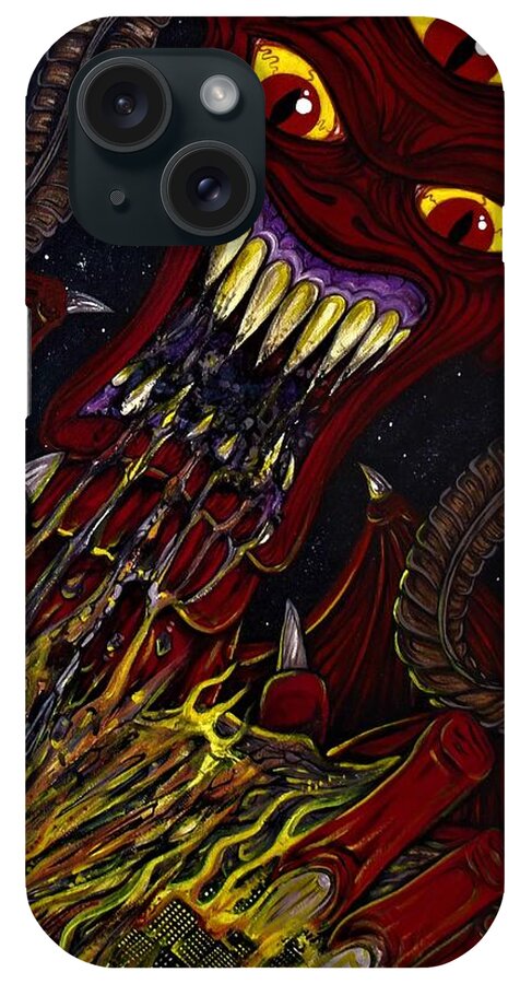 Demon iPhone Case featuring the painting Hungry For Chaos by Sam Hane