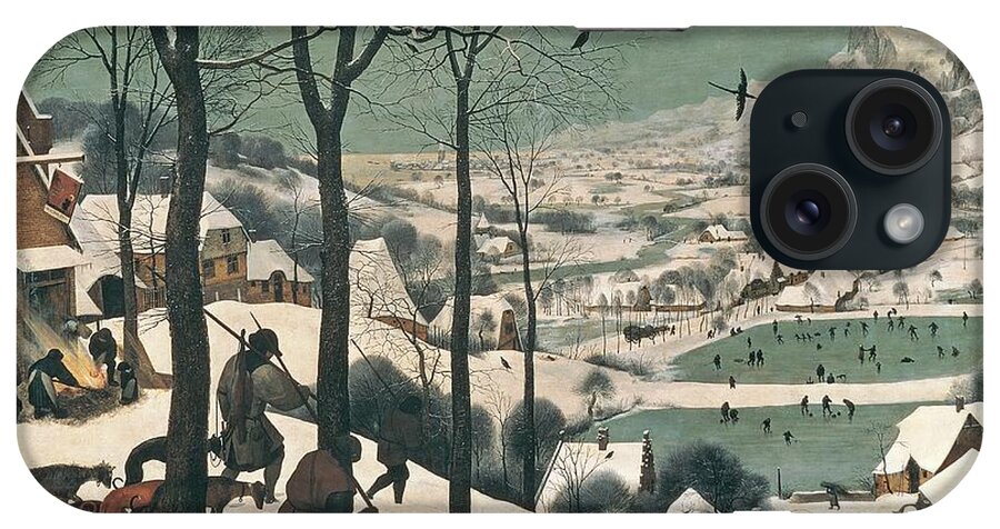 Hunters iPhone Case featuring the painting Hunters in the Snow by Pieter the Elder Bruegel