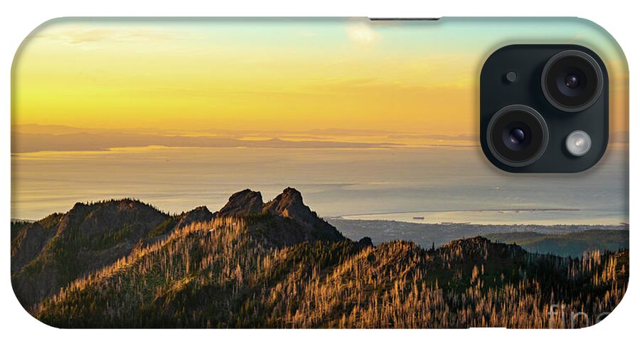 Olympic National Park iPhone Case featuring the photograph Hurricane Ridge and the Strait of Juan de Fuca Dusk by Mike Reid