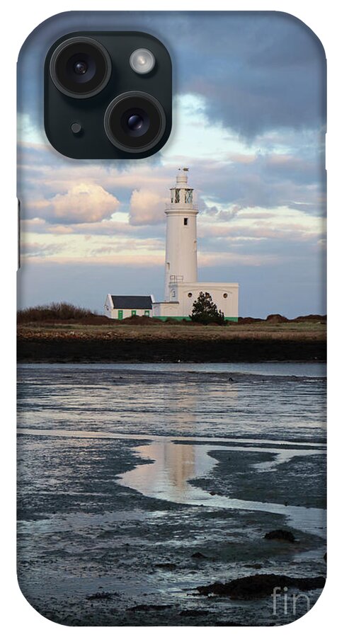 Hurst Castle Lighthouse iPhone Case featuring the photograph Hurst Castle Lighthouse New Milton Hampshire UK by Julia Gavin
