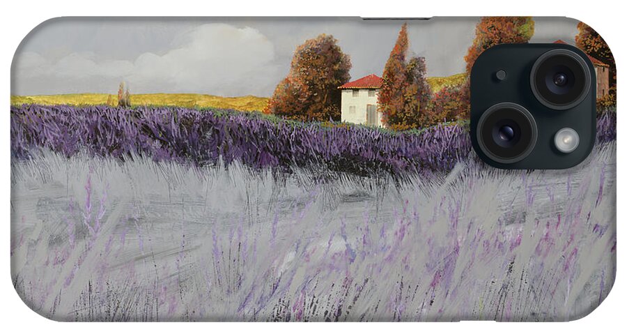 Lavender iPhone Case featuring the painting I Campi Di Lavanda by Guido Borelli