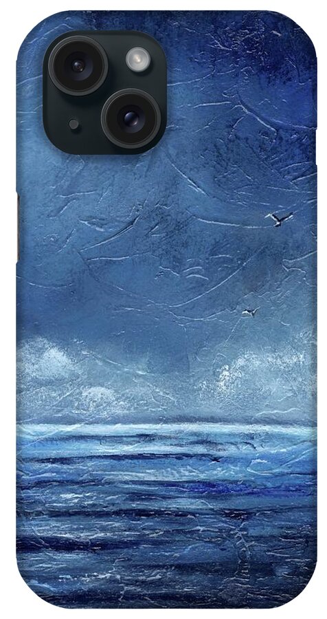 Blue iPhone Case featuring the painting I Heard Them Call Your Name by Cindy Johnston