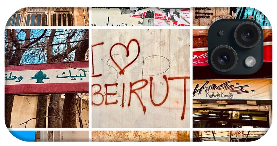 “beirut” iPhone Case featuring the photograph I Love Beirut by Funkpix Photo Hunter