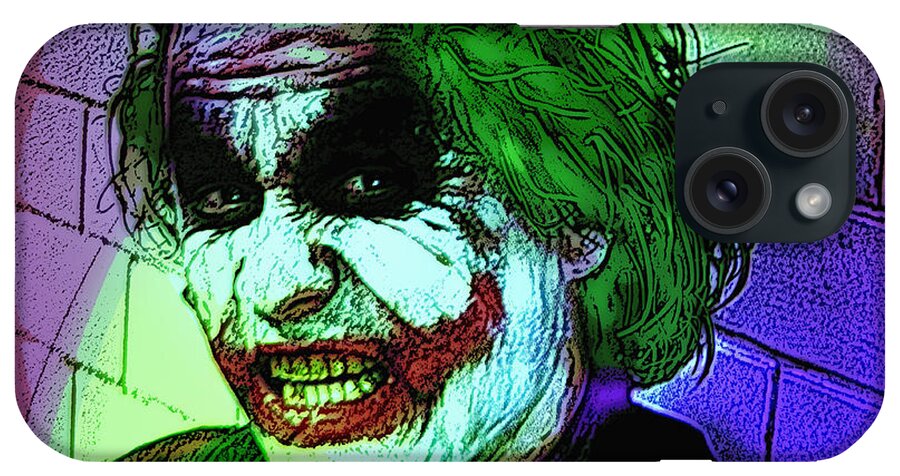 Joker iPhone Case featuring the mixed media Joker by Kevin Caudill