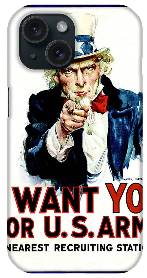Historical Poster iPhone Case featuring the photograph I Want You by Burney Lieberman