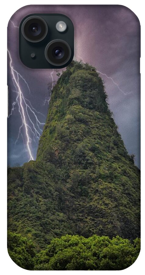 Hawaii iPhone Case featuring the photograph IAO Storm by DJ Florek