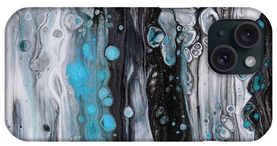 Fluid Art iPhone Case featuring the painting Ice Castles V by Judy Huck