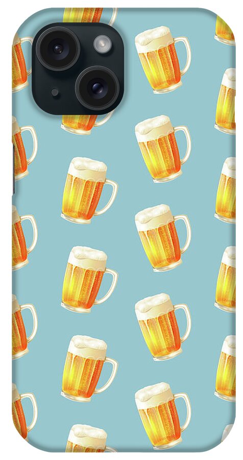 Beer iPhone Case featuring the painting Ice Cold Beer Pattern by Little Bunny Sunshine