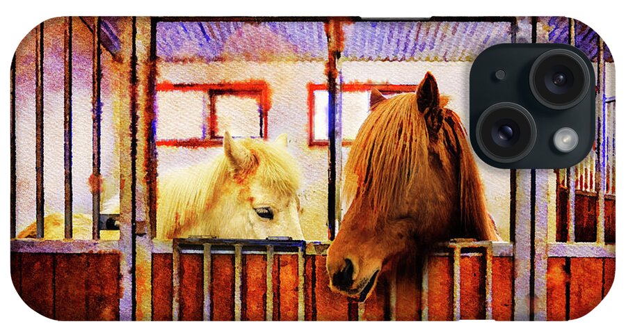 Horses iPhone Case featuring the photograph Icelandic Horses of Hester-Stables 3 by Craig J Satterlee
