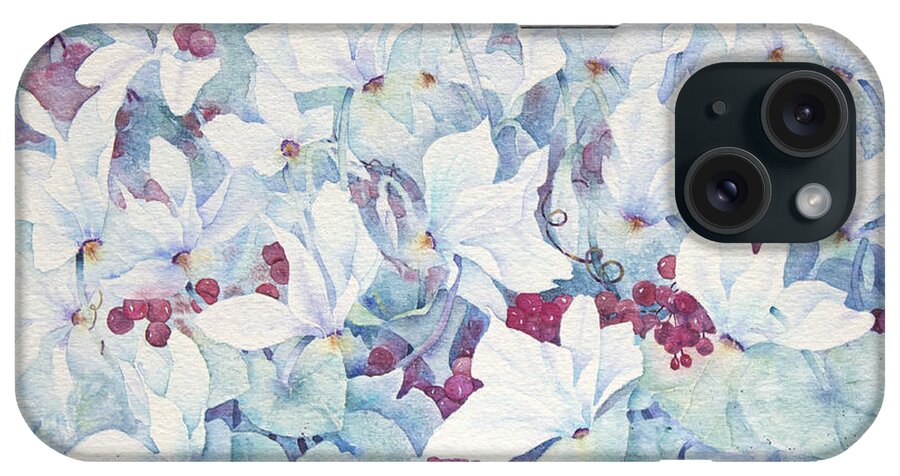 Watercolor iPhone Case featuring the painting Icy Cyclamens by Lisa Vincent