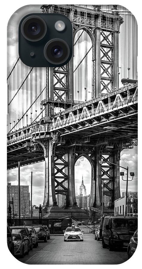 New York City iPhone Case featuring the photograph Iconic Manhattan BW by Az Jackson