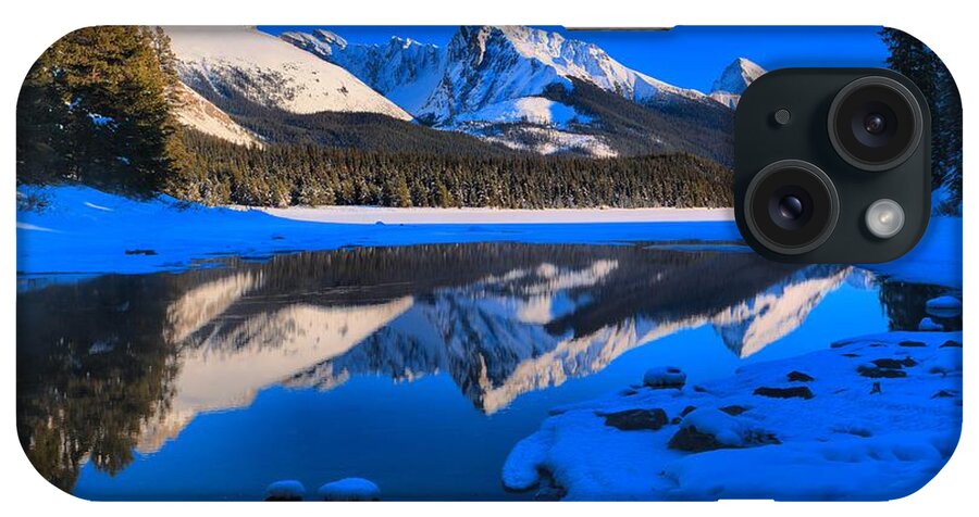 Maligne Lake iPhone Case featuring the photograph Icy Reflections At Maligne by Adam Jewell