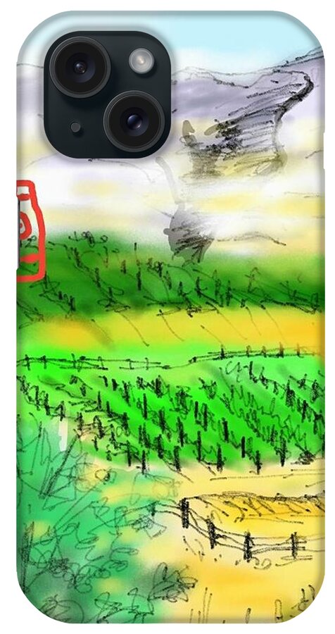 Idaho. Landscape. Vineyard iPhone Case featuring the digital art IDAHO vineyard by Debbi Saccomanno Chan