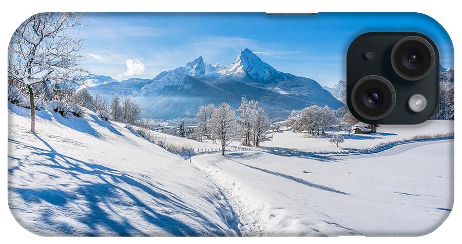 Alpen iPhone Case featuring the photograph Idyllic landscape in the Bavarian Alps, Germany by JR Photography
