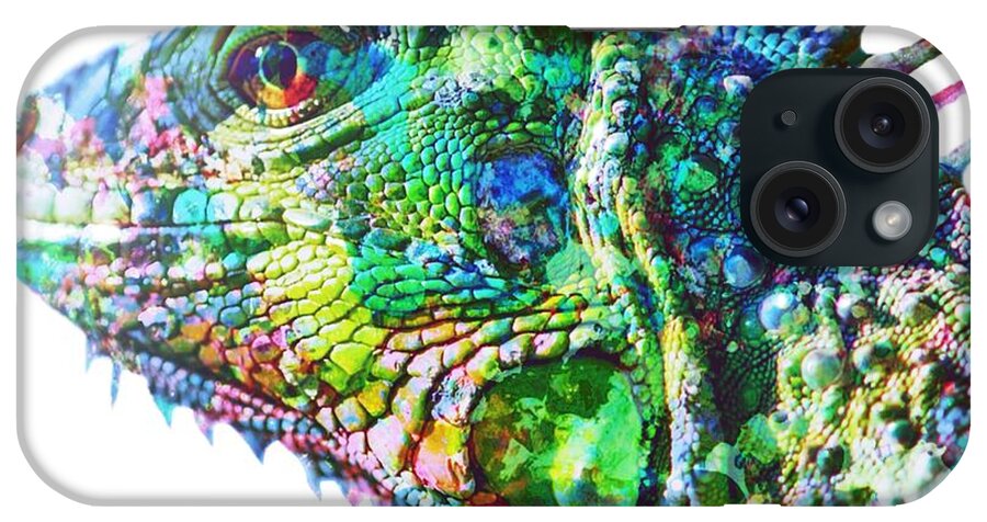 Iguana iPhone Case featuring the painting Iguana by Mark Taylor