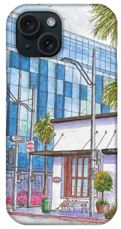 Il Fornaio iPhone Case featuring the painting Il Fornaio in Beverly Hills, California by Carlos G Groppa