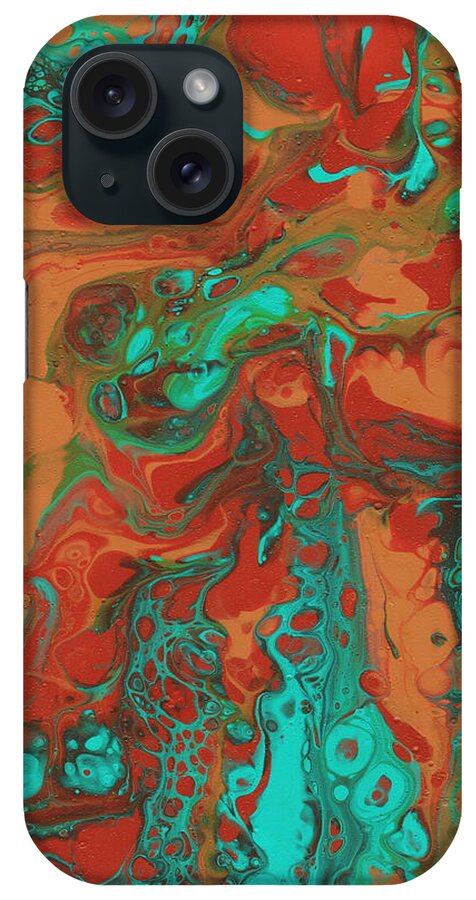 Acrylic Pouring iPhone Case featuring the painting Illusion by Marionette Taboniar