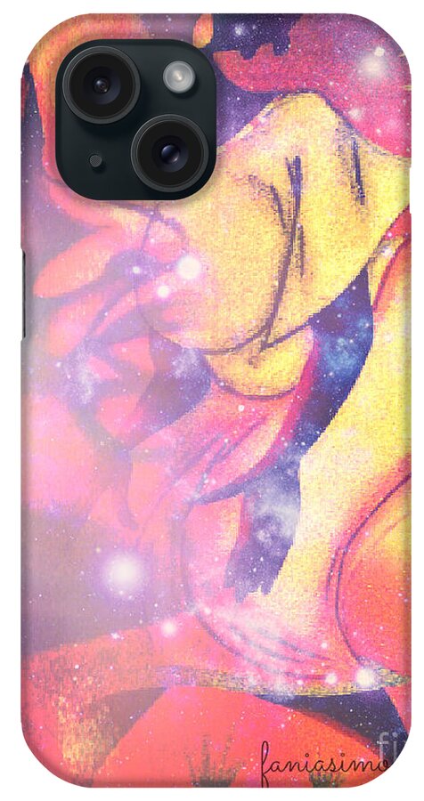 Illusion Of A Man iPhone Case featuring the mixed media Illusion Of A Man by Fania Simon