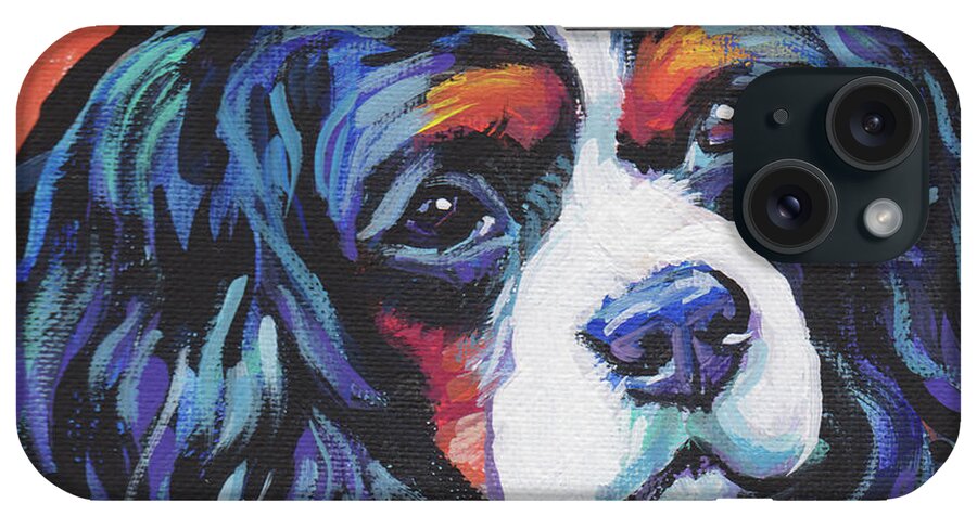 Cavalier King Charles Spaniel iPhone Case featuring the painting I'm a King by Lea