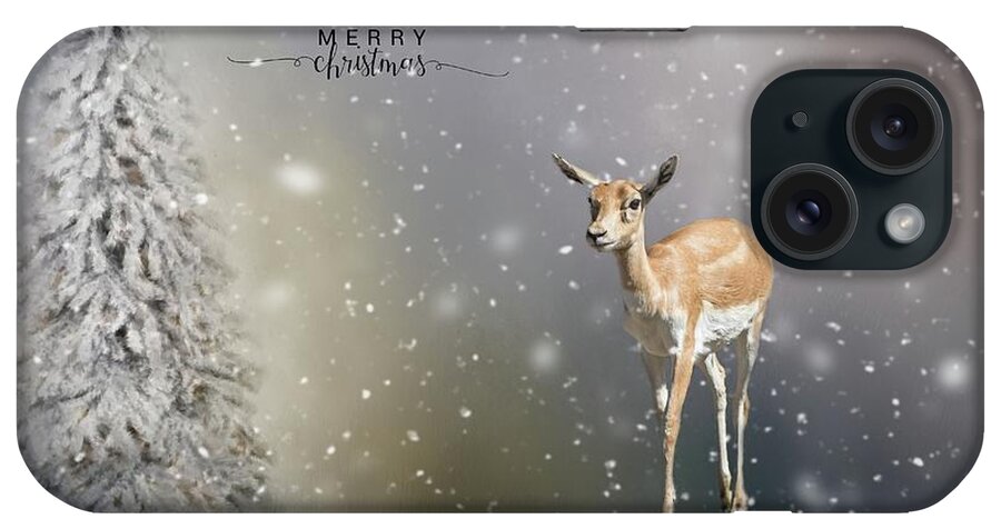 Blackbuck iPhone Case featuring the photograph I'm Dreaming of a White Christmas... by Eva Lechner