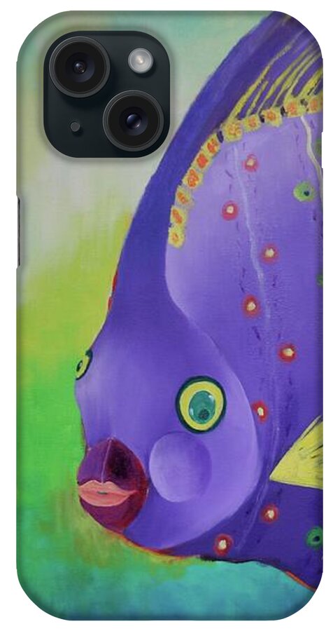 Fish iPhone Case featuring the painting I'm Really A Prince by Karin Eisermann