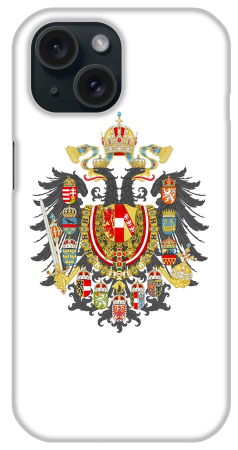Flag iPhone Case featuring the digital art Imperial Coat of Arms of the Empire of Austria-Hungary transparent by Helga Novelli