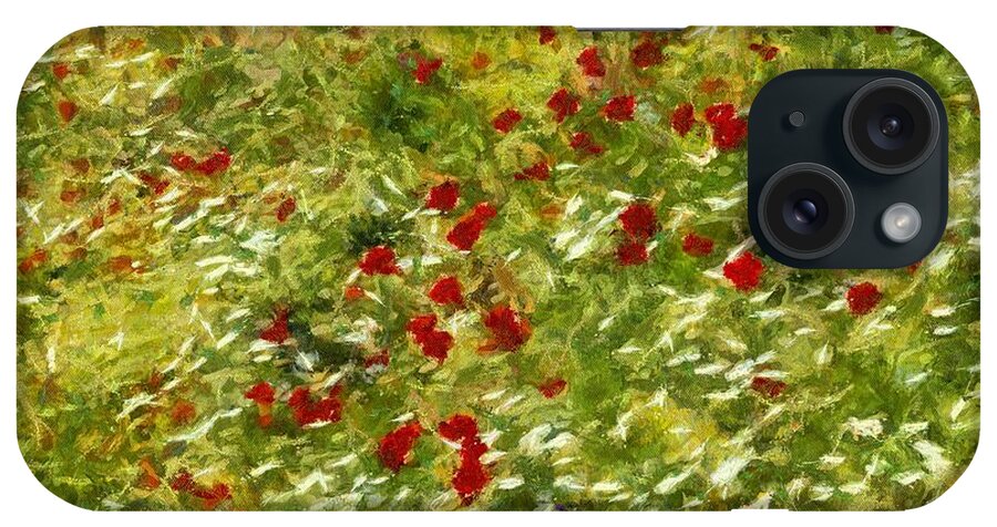 Poppy iPhone Case featuring the painting Impressionist Poppies by Taiche Acrylic Art