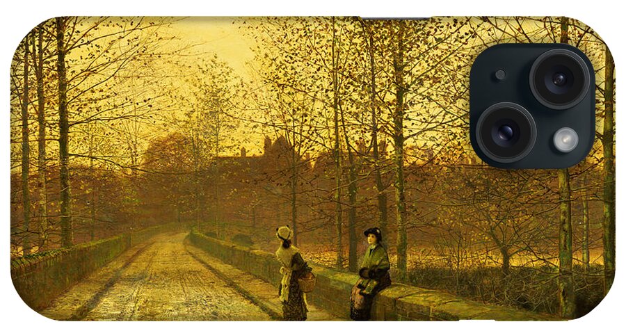 The iPhone Case featuring the painting In the Golden Gloaming by John Atkinson Grimshaw