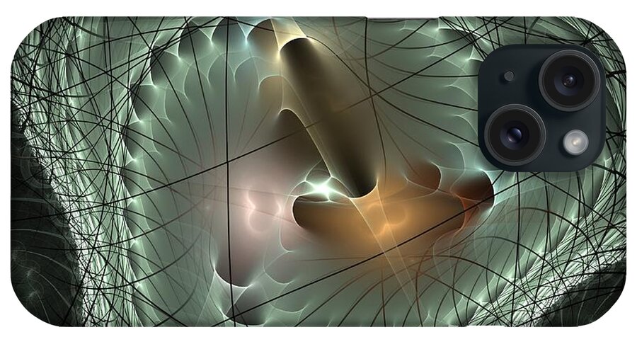 Apophysis iPhone Case featuring the digital art In The Mesh by Deborah Benoit